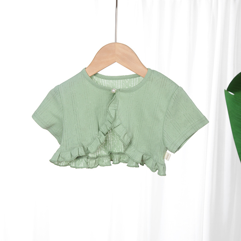 Chal de niña coreana con falda, chaleco de manga corta, verano para niños, estilo delgado, bebé, capa exterior