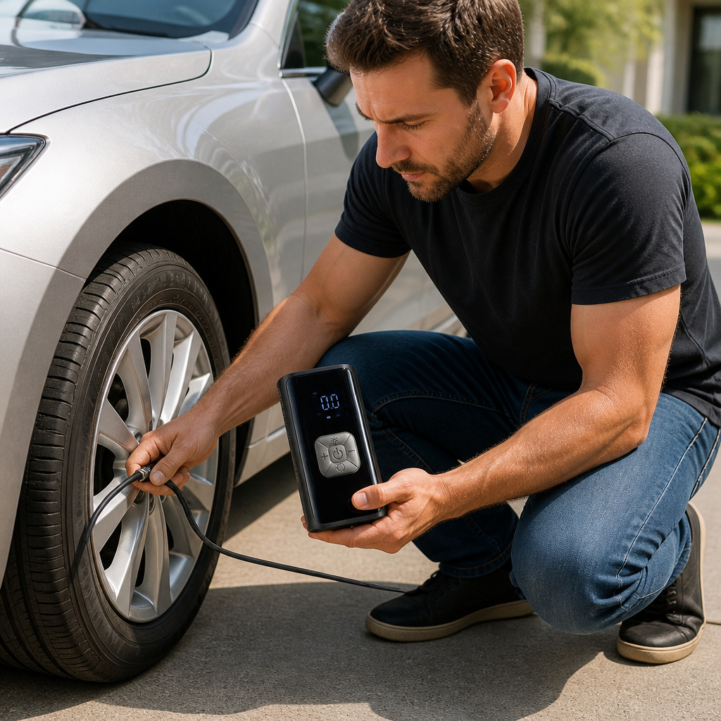 Cross-border car air pump, wireless digital display car air pump, multifunctional portable high-pressure car tire inflator