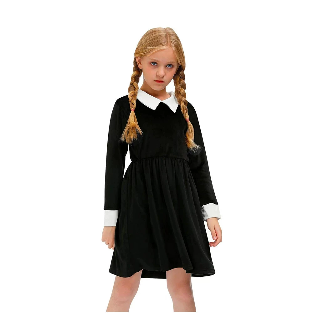 Пятно Amazon взрывается детское черное платье Adams's cos Хэллоуин костюмы