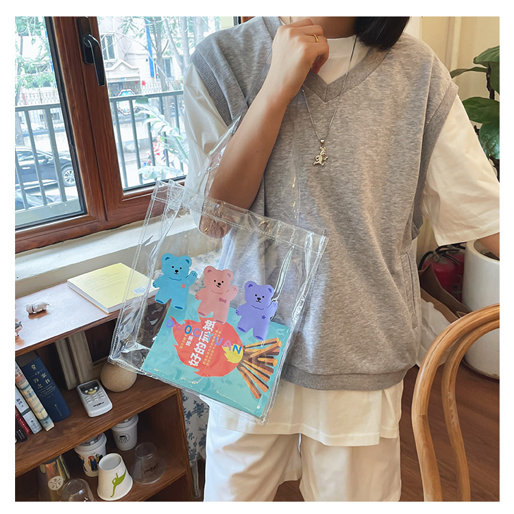 Wholesale Cartoon Color Printing Bear Transparent Shoulder Bag Nihaojewelry display picture 64