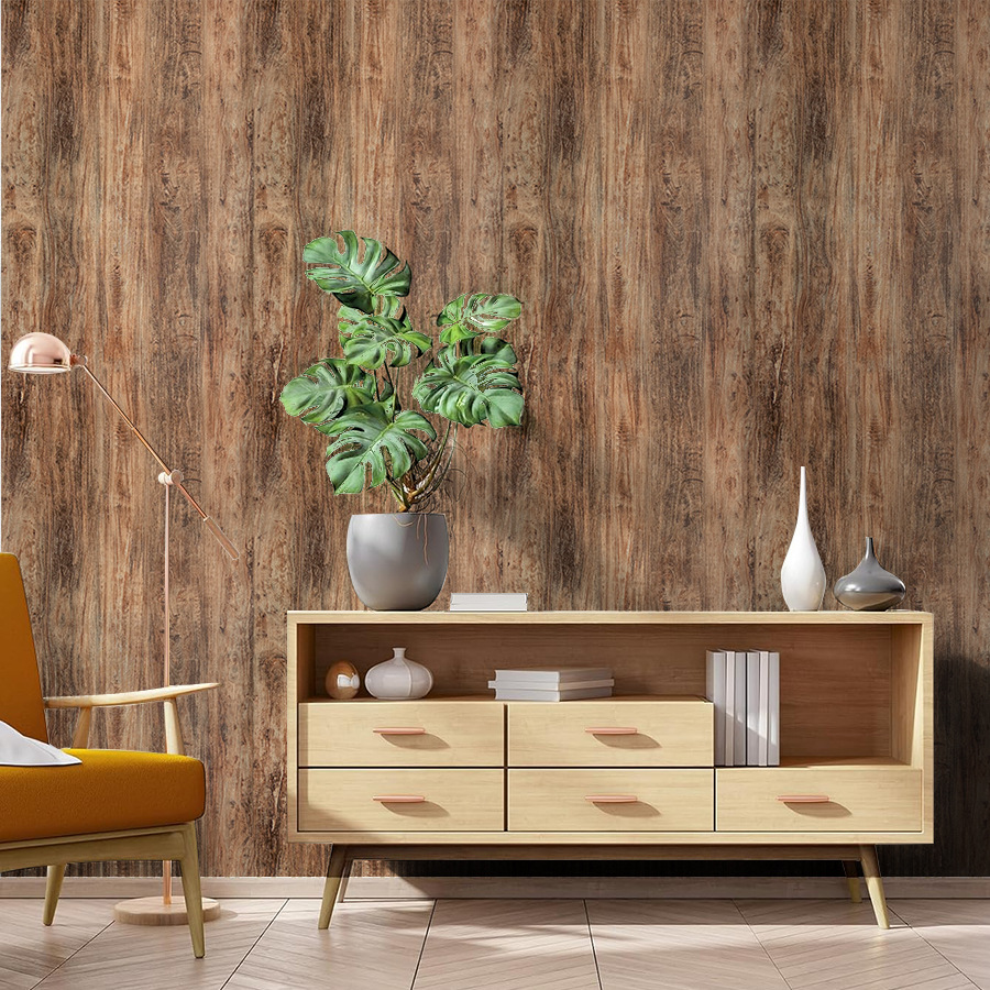 45cm*2000cm Fire-burned Wood Grain Natural Wood Grain Wallpaper – Waterproof Self Adhesive Accent Wall Decor_voghion.com