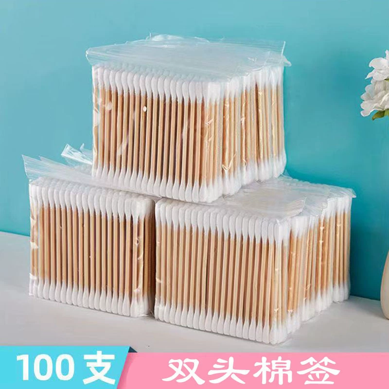 Двуглавый одноразовый ватный тампон для чистки ушей ватный тампон для снятия макияжа Макияж санитарная Чистка ушей ватный тампон