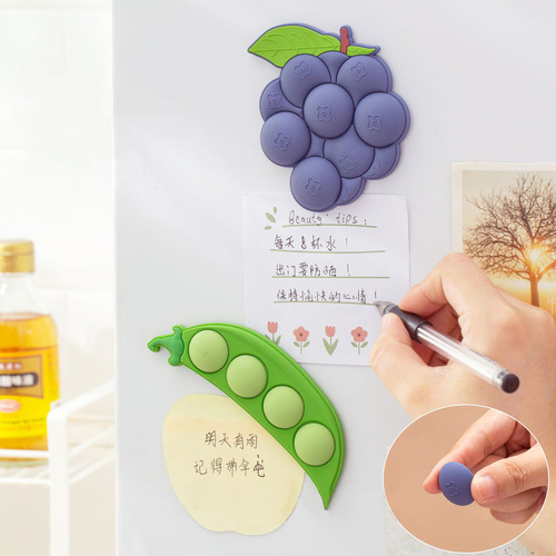 Pea Magnetic Refrigerator Magnet Blueberry PVC Soft Gel Message Sticky Note Writing Board Fastener Magnet Home Decor Accessory