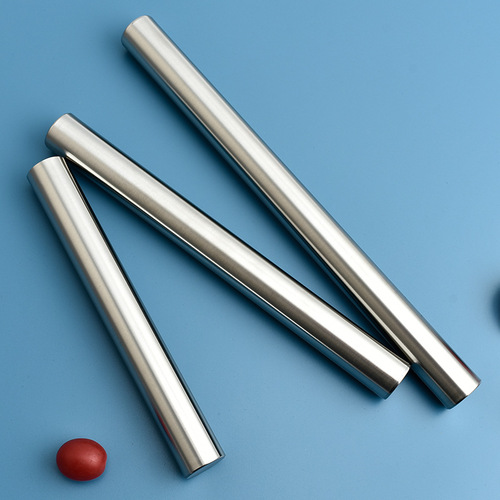 Baking Tools Kitchen Dumpling Stick, Dumpling Crust Pizza Pressing Stick, Non-stick Flour Stick, Stainless Steel Rolling Pin
