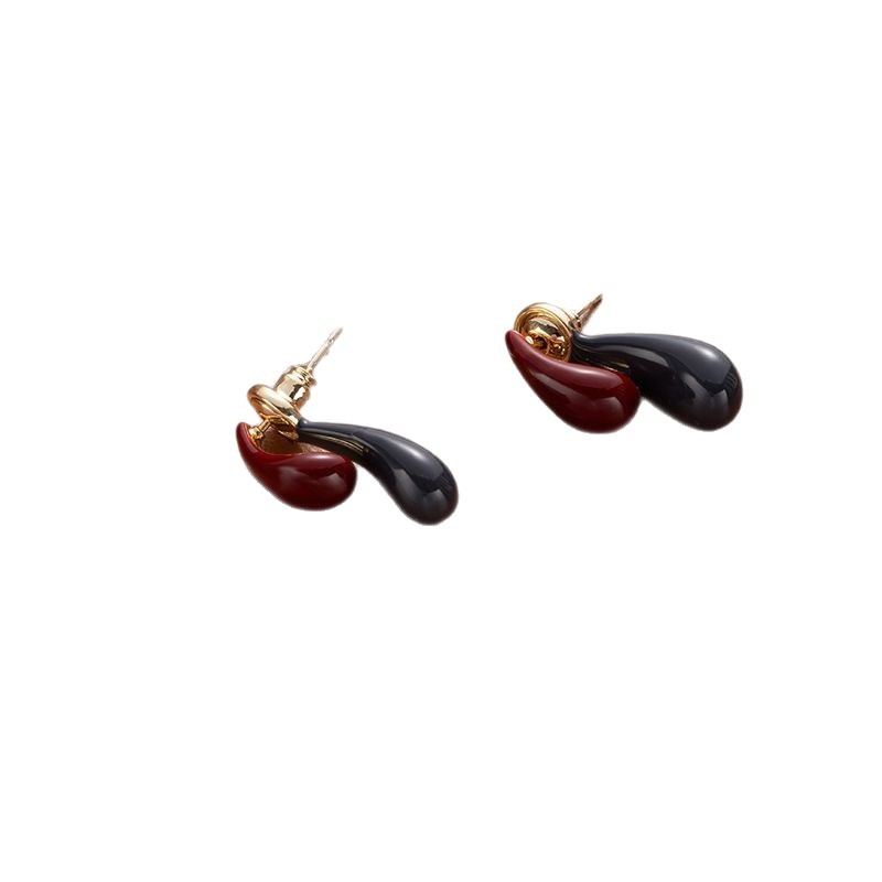 Exquisite 925 Silver Needle Pearl Drop Earrings Gold Texture Style_voghion.com