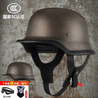 Motosiklet dəbilqələri Pedal Motorcycles, Lightweight Four-Season Breathable - m-upgraded-vintage-rust-calfskin-edged-world-war-ii-soldier