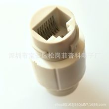 RJ45母座转接RJ45母座 一体式防水 安防监控插座 白色 网口对接