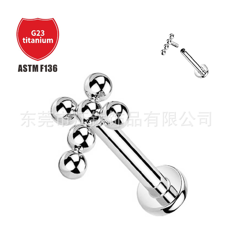 Pointed titanium steel lip stud product view
