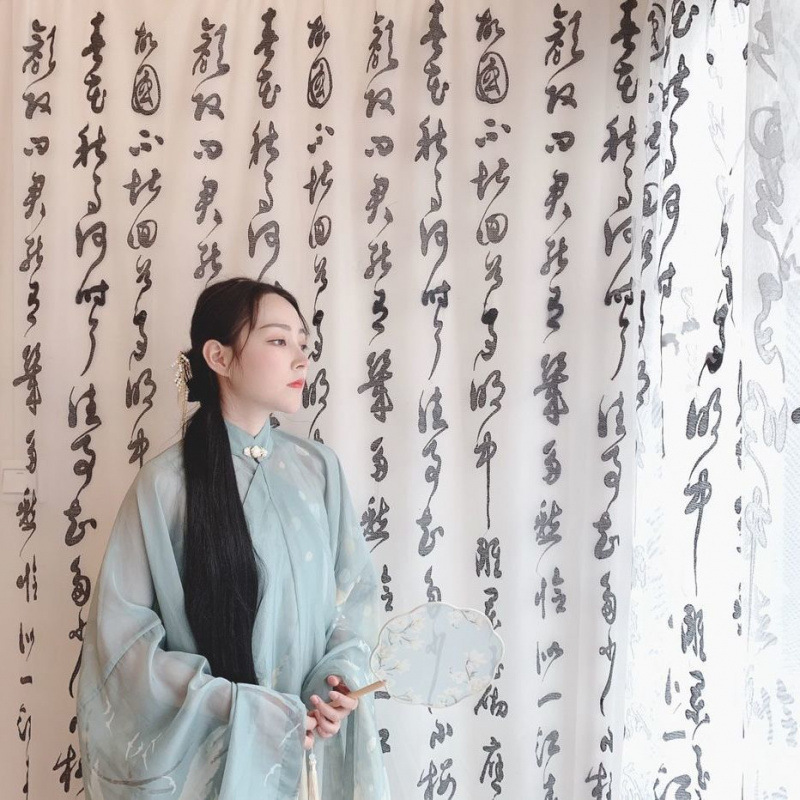 直播古风写真书法字画汉服背景窗纱拍照道具摄影楼中式剧本杀