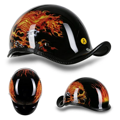 Battery Safety Helmet, Motosiklet kaskı (dəbilqə) - devils-flame-brown-lenses-m