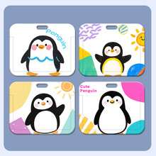 可爱企鹅公交保护套作证件员交通房送幼儿园硬壳套