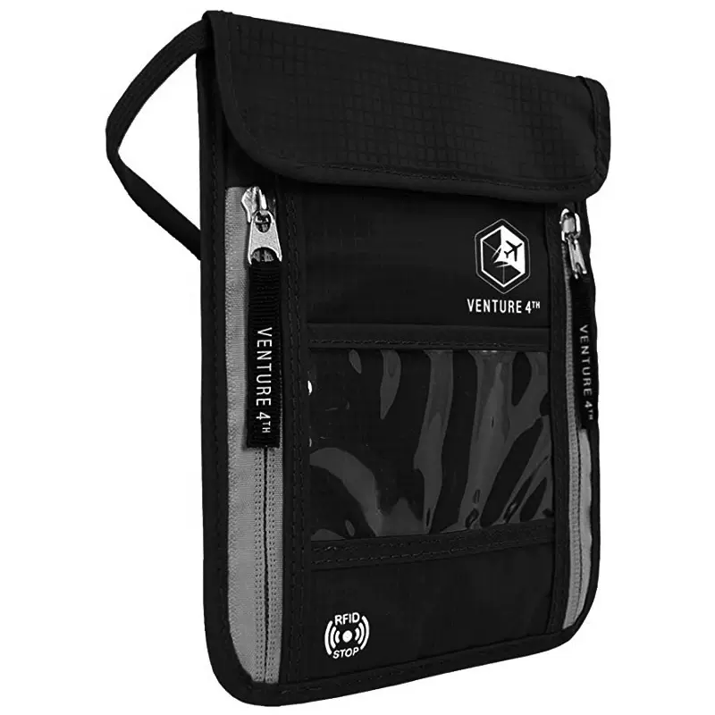 大容量定制尼龙格证件包 挂脖多口袋手机包旅行卡包护照收纳包