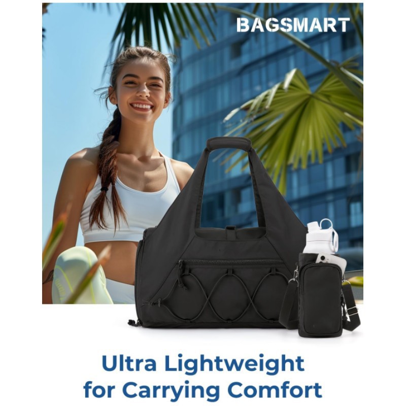 Amazon spot ligero con zapato compartimiento bolsa de equipaje con bolsillo mojado bolsa de viaje de yoga de mujer bolsa de fitness