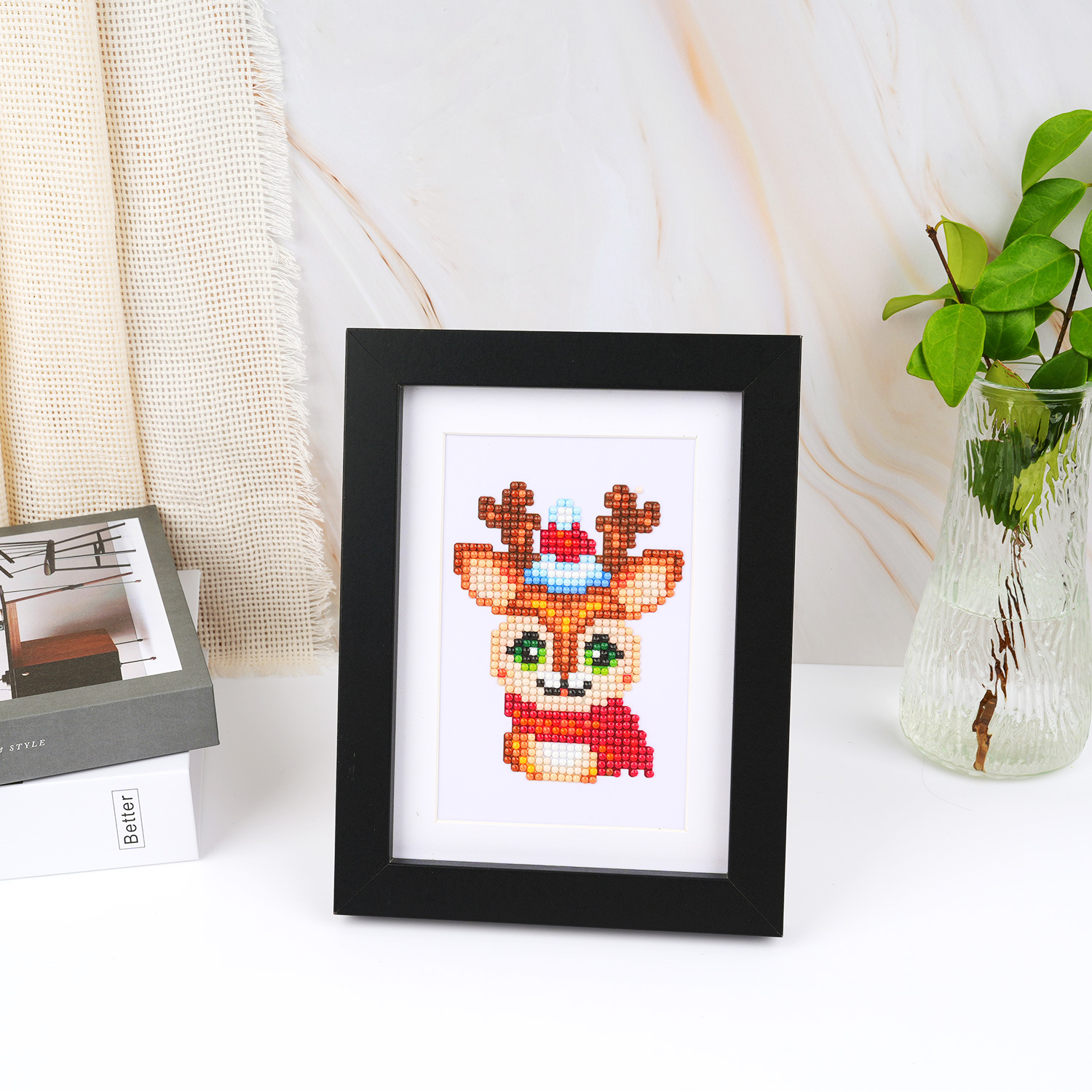 Diamante 5D transfronterizo 5 * 7 pulgadas sin marco nuevo conjunto de navidad accesorios de copo de nieve serie de navidad estación independiente