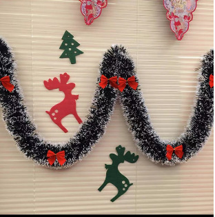 Nuevo transfronterizo de 2 metros de color rojo y verde de la boda de Navidad decoración de festividades de flores de rayas