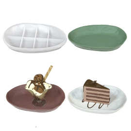 不规则椭圆云朵图片滴胶树脂磨具 波纹岩石纹碟子收纳盘硅胶模具