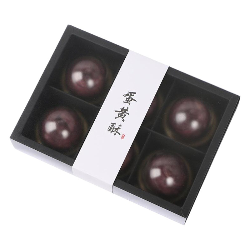 Venta al por mayor caja de embalaje de pastel de luna de mediados de otoño 6 piezas yema de huevo nieve crujiente Mei Niang caja de papel para hornear caja transparente esmerilado ventas directas