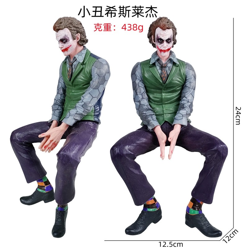 DC小丑希斯莱杰 手办公仔 自杀小队公仔汽车车顶动漫桌面模型摆件|undefined