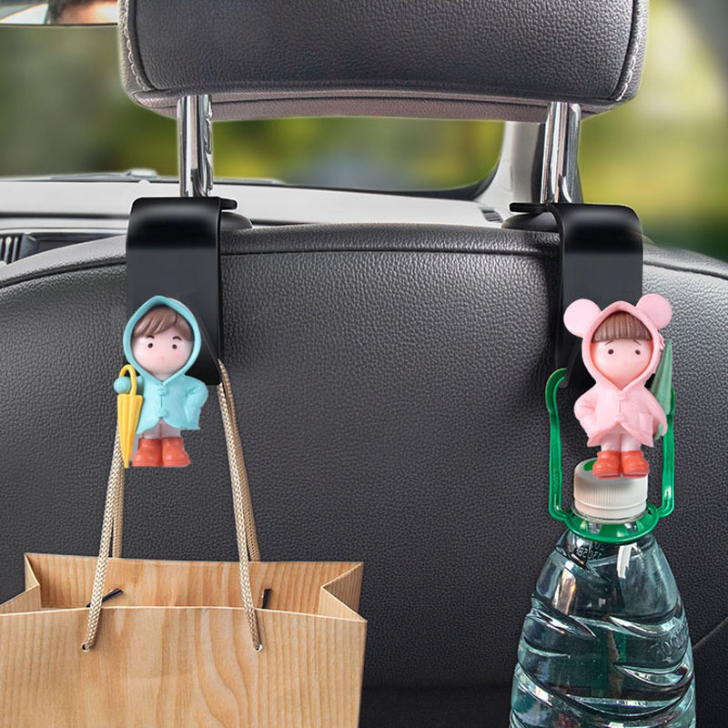 Suministros de decoración de automóviles Gancho de coche Red de Internet Sala de transmisión en vivo Regalo Paraguas Chica Dibujos animados Coche Asiento Gancho