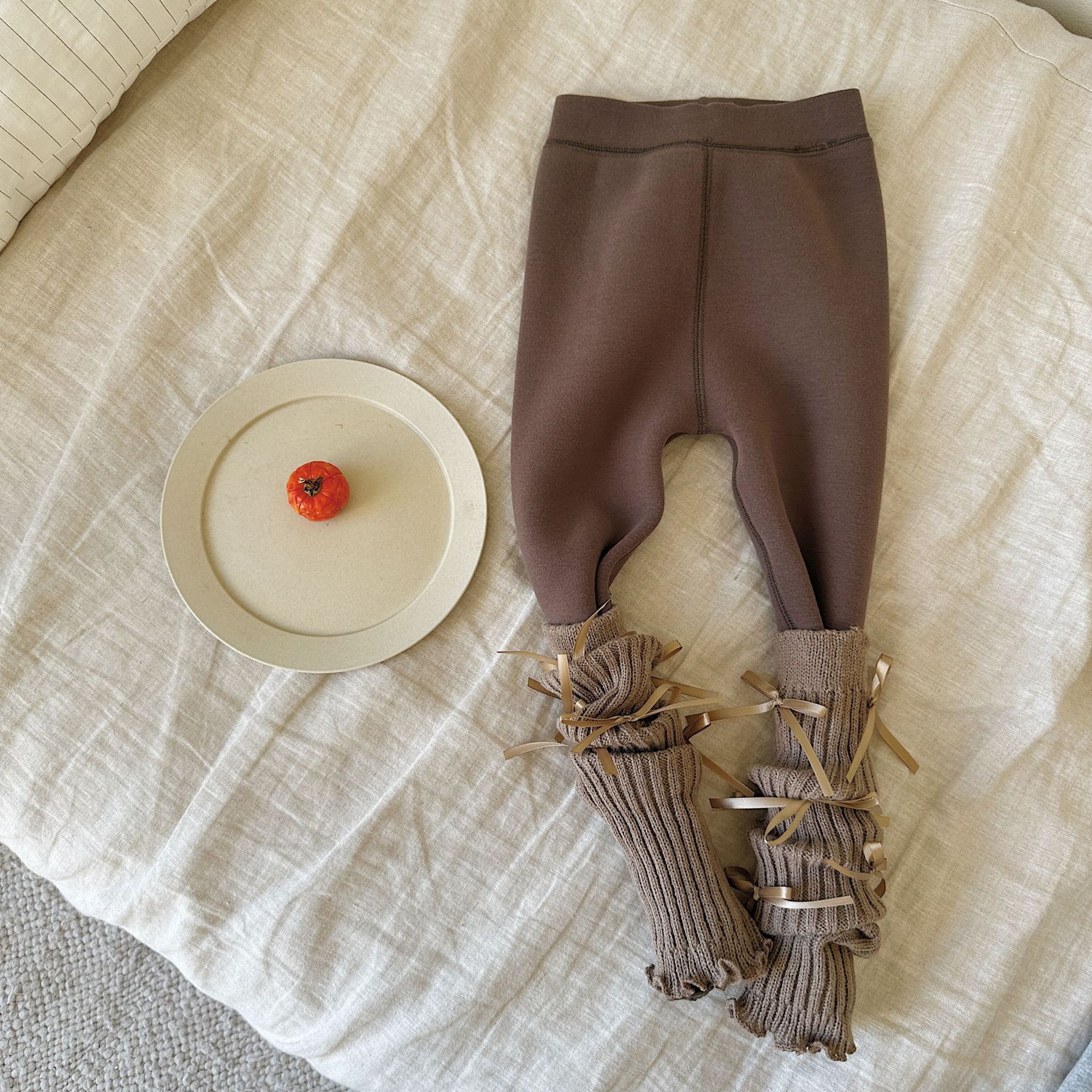 Liquidación: Leggings de invierno para niñas con forro polar integrado, calcetines para niños, medias para niñas, pantalones para bebés.