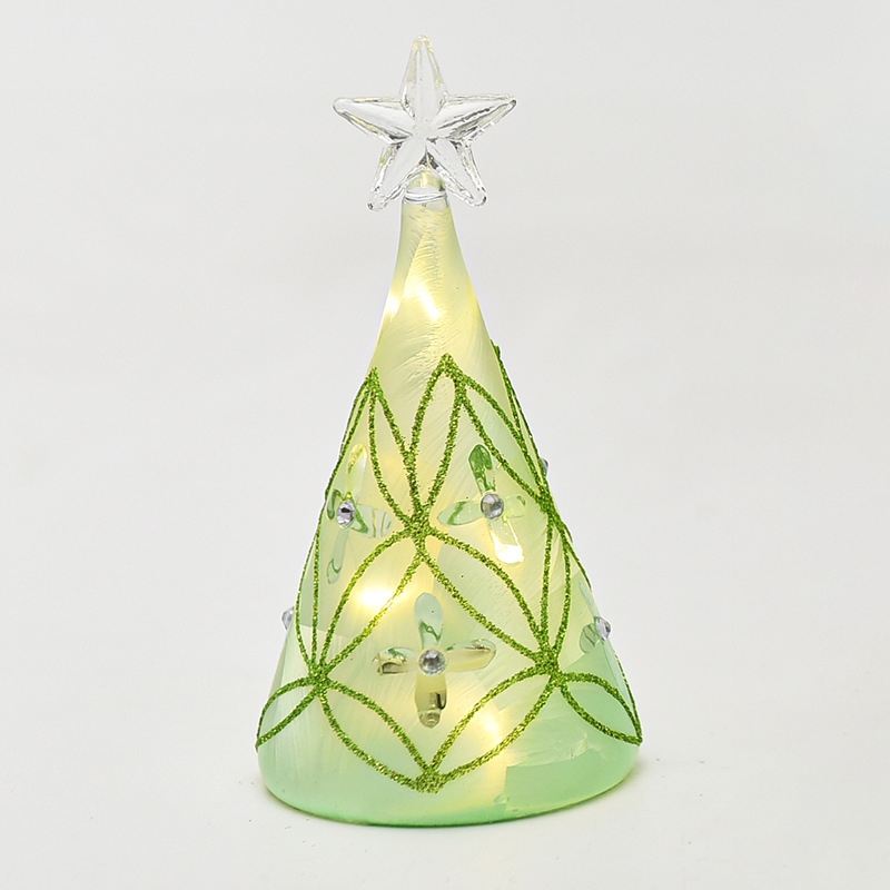 Fábrica al por mayor árbol de Navidad lámpara de cristal decorativa LED luminosa decoración de escritorio decoración de Navidad luz de la noche
