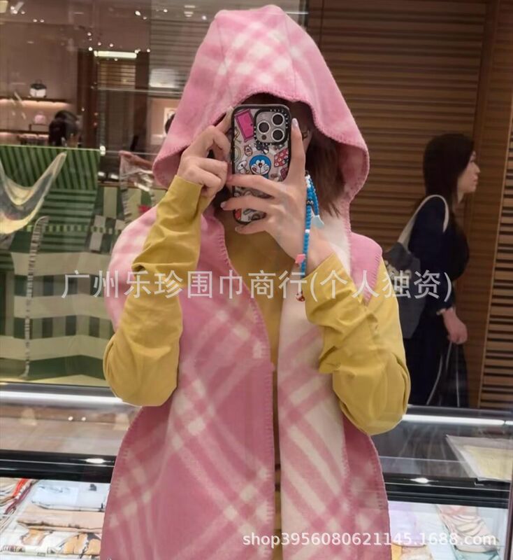 全智贤同款高端品质双面格纹羊毛围巾围脖柔软舒适时尚长巾男女款|undefined