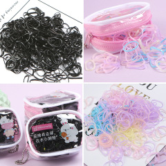 黒色の小さなゴムバンド、女の子用ヘアゴム、使い捨てベビーヘアバンド、高弾性、髪を傷めない、強力な引っ張り力、自然な仕上がり