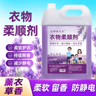 【New Customer Instant Discount】 4.8kg Refreshing Lavender Fabric Softener for Color Protection and Anti-Static, Leaves Clothes Soft and Smooth