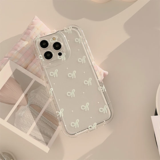 Girls Ins Simple Bowknot Polka Dot for Apple 15Pro Max Mobile Phone Case iphone13 New 14Pro