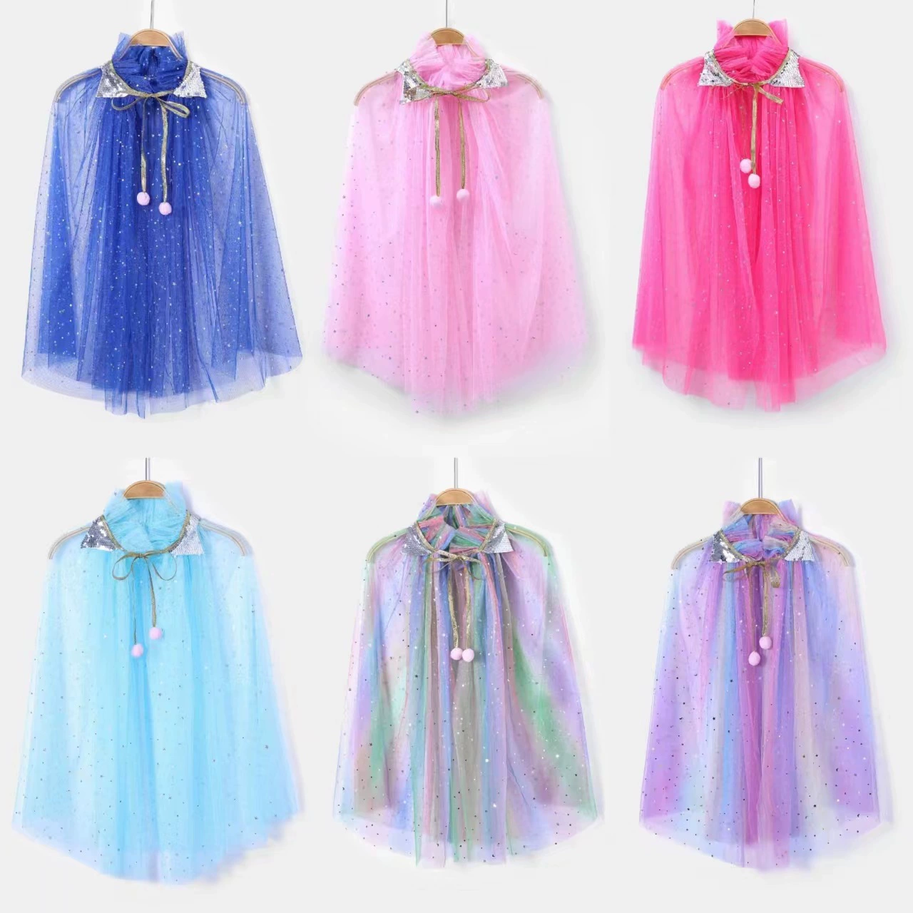 Детский Aisha замороженный платок Aisha принцесса Снежинка вуаль сценический день рождения представление сетчатый плащ
