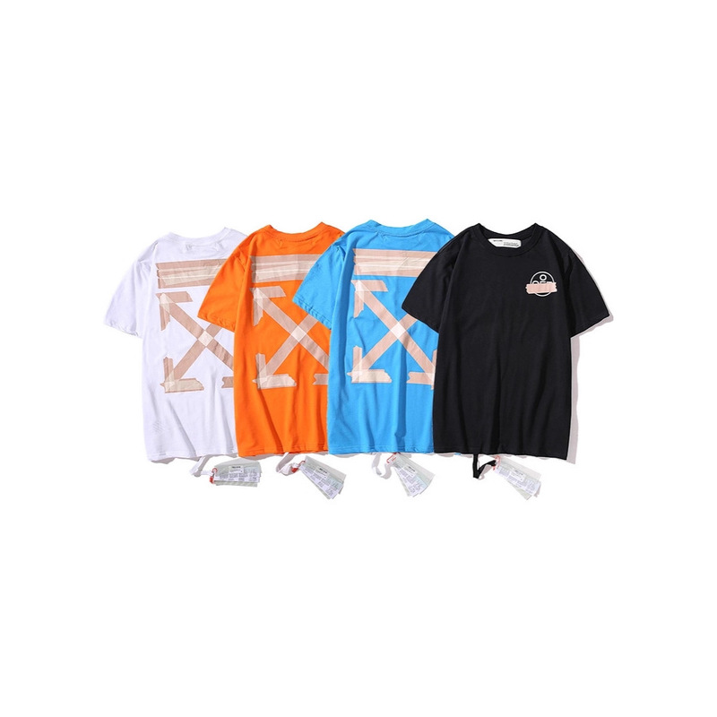 Fashionable Brand Off-White Graffiti Arrow Oil Painting Short-Sleeved T-Shirt for Men and Women Loose Couple Wear Ow Round Neck Half-Sleeved Summer
