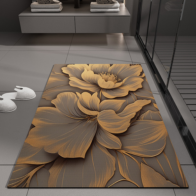 Flower-style americano transfronterizo esterilla de barro de algas esterilla de piso de baño puerta de absorción de agua esterilla de baño anti-deslizante esterilla de baño anti-sucio
