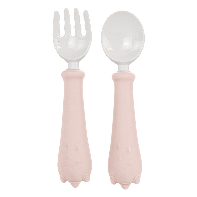 공룡 PPSU 긴 손잡이 포크 스푼-가벼운 분말