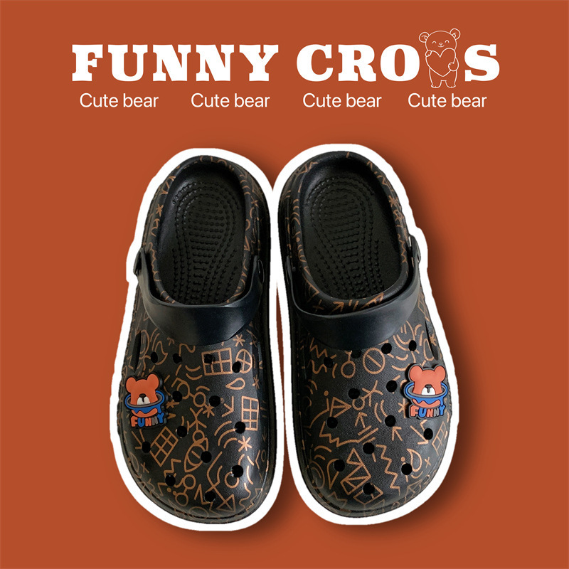 Zapatos con agujeros de camuflaje de coco 2025 nuevas sandalias zapatos de playa para hombres zapatos de viaje casuales sandalias Baotou para hombres