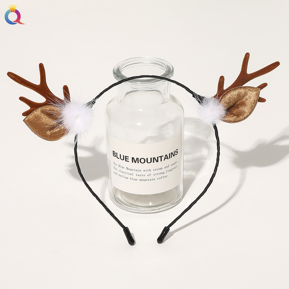 Christmas gift Christmas headdress plush large hair band high-grade hair tie ins large ring_voghion.com