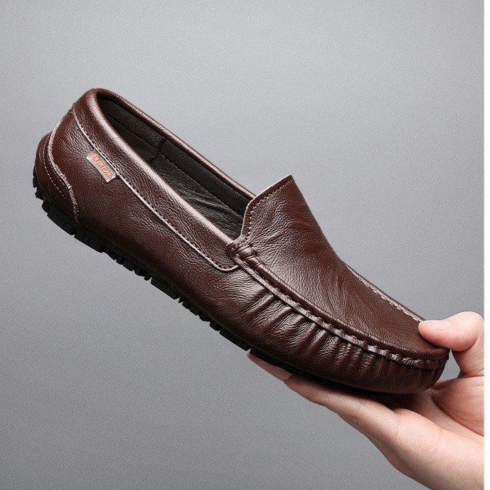 38 - 47 zapatos de gran tamaño de soja transfronterizos, cuero de vaca de dos capas, zapatos casuales de un pie, zapatos de leaflet.