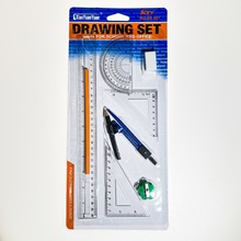 中号8件套文具套装吸卡尺子铅笔橡皮卷笔刀圆规套装学习用具