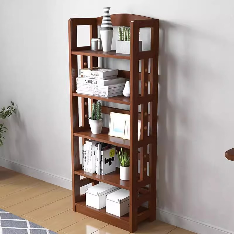 Estantería de madera maciza Estante de almacenamiento de estantería de piso a techo Estante de almacenamiento de varias capas Estante de almacenamiento de balcón para el hogar simple y moderno