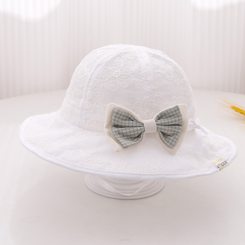 Sombrero de bebé princesa primavera y otoño lindo super lindo sombrero de bebé niñas arco sombrero pescador sombrero sombrero de sol
