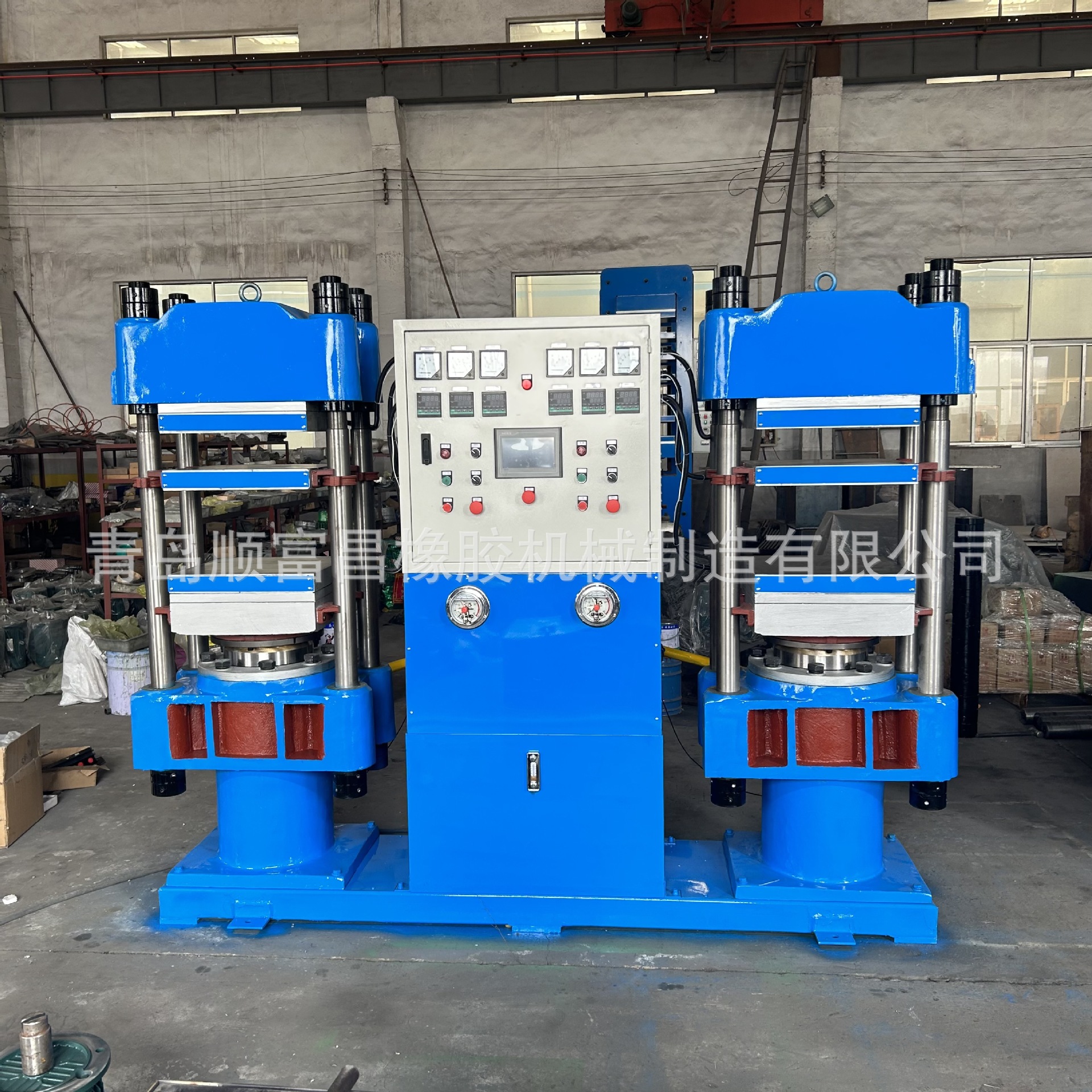 100吨继电器自动控制双联平板硫化机 占地面积小操作生产互不影响