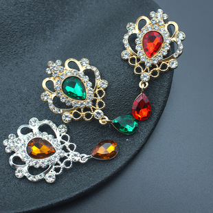 New Alloy Rhinestone Pin Brooch Pendant Jewelry DIY Clothing Fashion Accessories--Flat Bottom Style