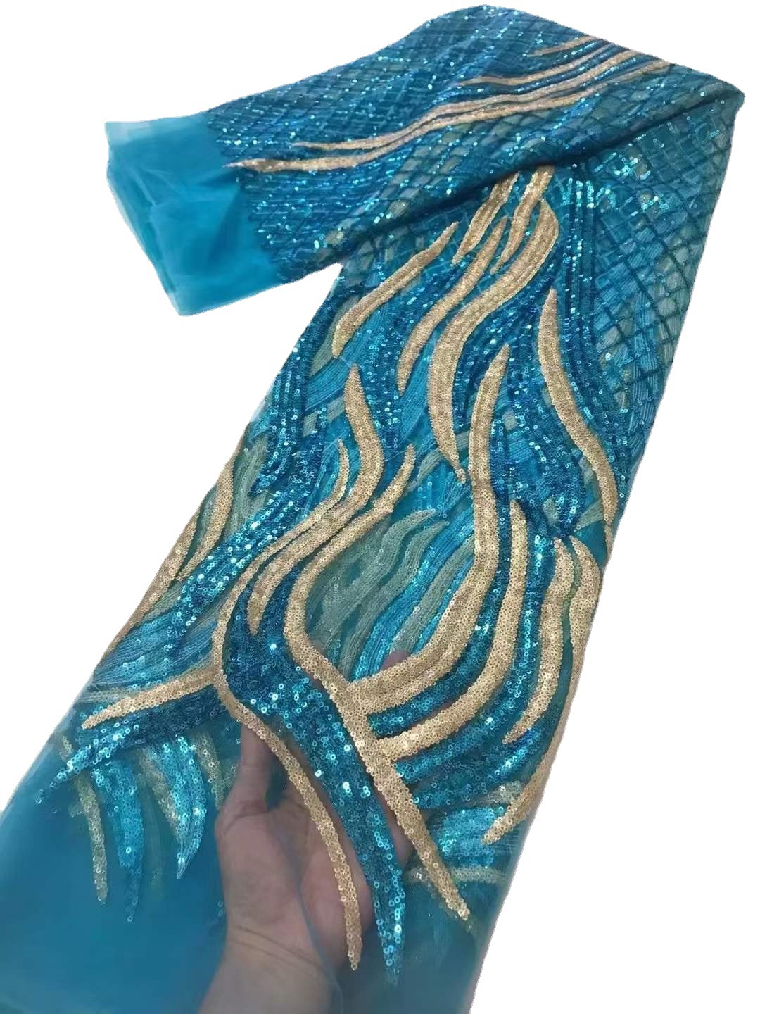 Nuevo bordado de la vendimia encaje completo lentejuelas bordado tela vestido las mujeres tela africana laceJX2701 image 6