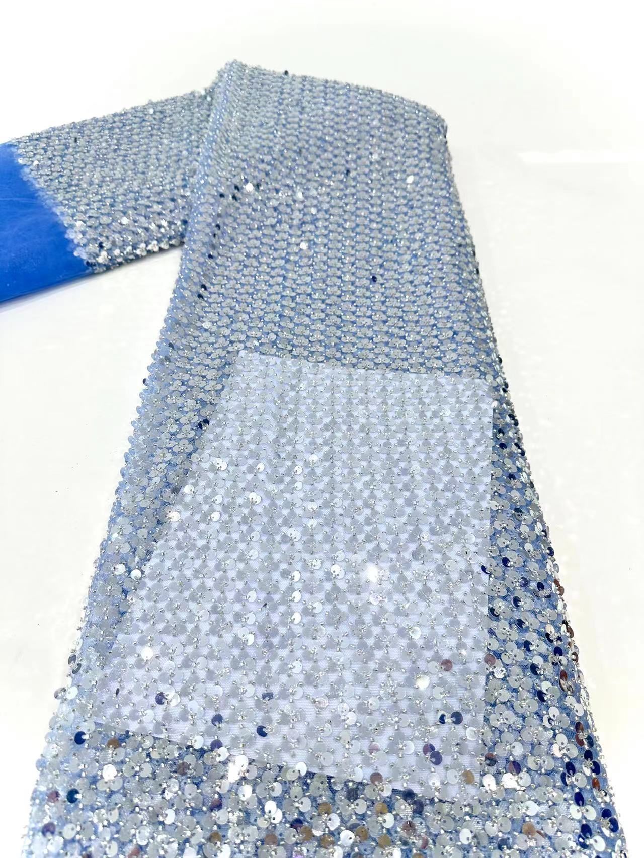 Fabricante spot multicolor industria pesada lentejuelas bordado perla bordado tejido floral vestido de novia vestido de moda vestido de tela