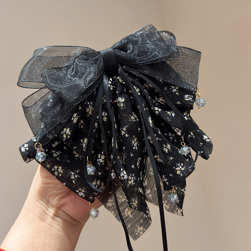 Хвостик с бантиком, цветочный принт