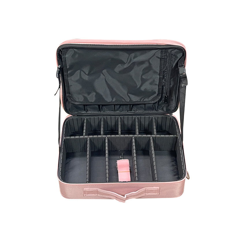 Bolsa de cosméticos portátil, maquillador y maquillaje de gran capacidad, bolsa de almacenamiento portátil multicapa, bolsa de partición de viaje de estilo ins en stock