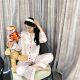 Yase [Wine's Heart] Korean High-grade Satin Ice Silk Pajamas Spring and Autumn Sweet Love Jacquard Home Clothes