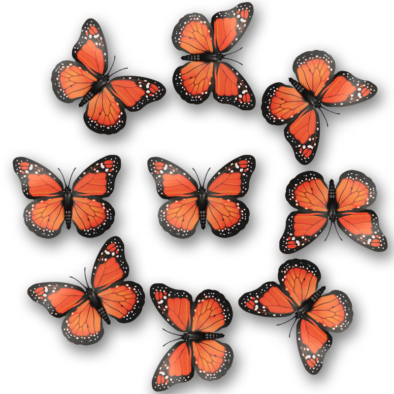 4-12cm Artificial Monarch Butterflies Halloween Home Decoration Crafts Wall Stickers DIY Butterflies 12 Pieces Per Pack 4-12cm Artificial Monarch Butterflies Halloween Home Decoration Crafts Wall Stickers DIY Butterflies 12 Pieces Per Pack