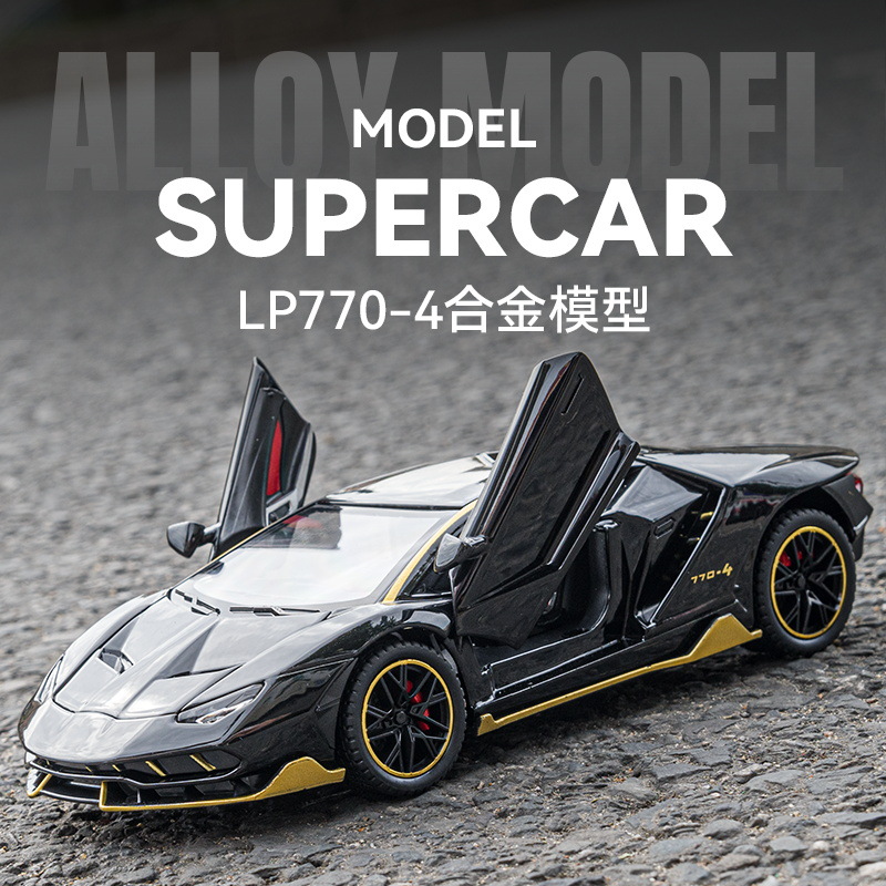 De gran tamaño 1:18 Rambo LP770 simulación de coche deportivo de aleación decoración de moda iluminación modelo de retroceso transfronterizo al por mayor