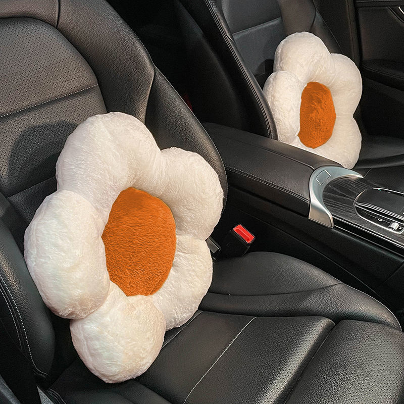 데친 계란 꽃 겨울 봉제 카시트 쿠션 허리 지원 귀여운 달걀 노른자 온라인 인기 카시트 허리 지원 쿠션