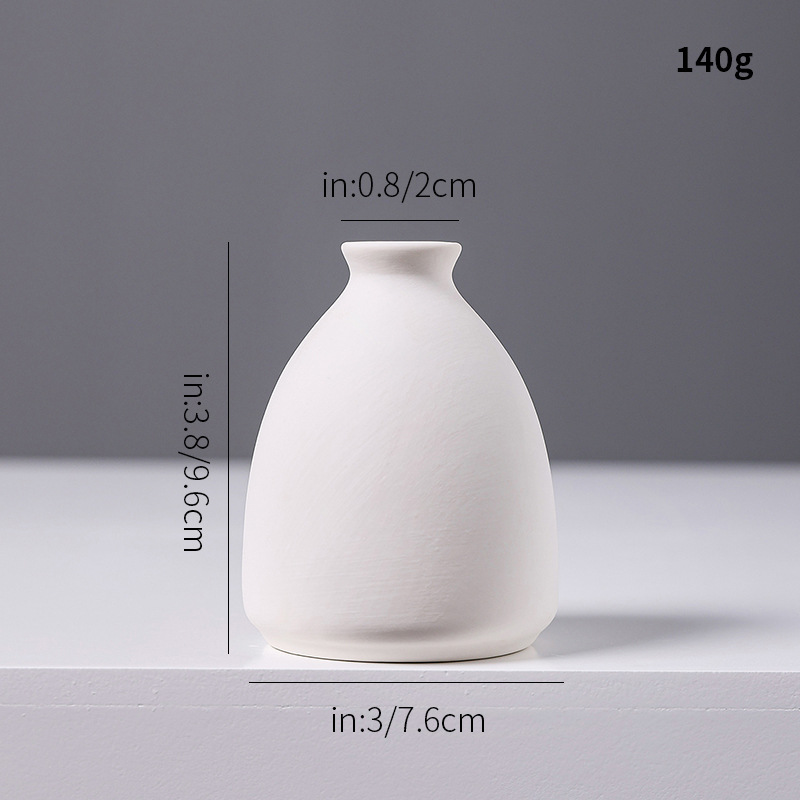 特別価格の白い素焼き陶器の小さな花瓶、ミニクリエイティブでシンプルなリビングルームの卓上ドライフラワー、フラワーアレンジメントの装飾品
